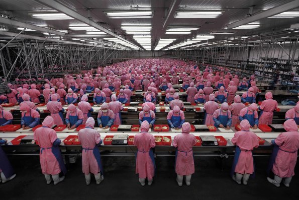 Photo title: "Manufacturing #17", Deda Chicken Processing Plant, Dehui City, Jilin Province, 2005 Photo: Edward Burtynsky
