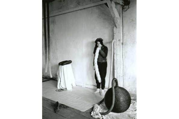 Eva Hesse in 1966. Photo by Gretchen Lambert. Eva Hesse. A film by Marcie Begleiter. A Zeitgeist Films release.