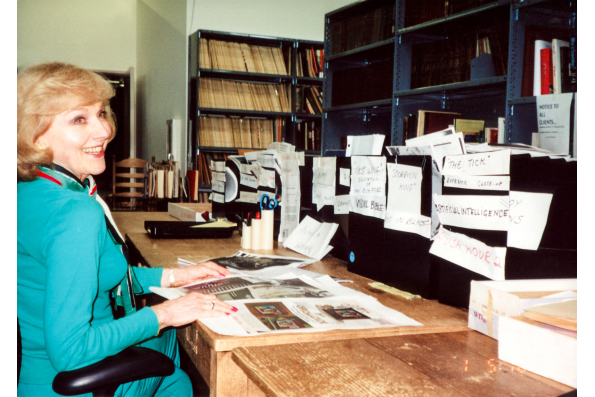 Lillian Michelson in the Lillian Michelson Research Library at Paramount Studios in 1996 in Daniel Raim’s HAROLD AND LILLIAN: A HOLLYWOOD LOVE STORY. A Zeitgeist Films release. Photo: Adama Films / Zeitgeist Films. For hi-res version click on photo then c