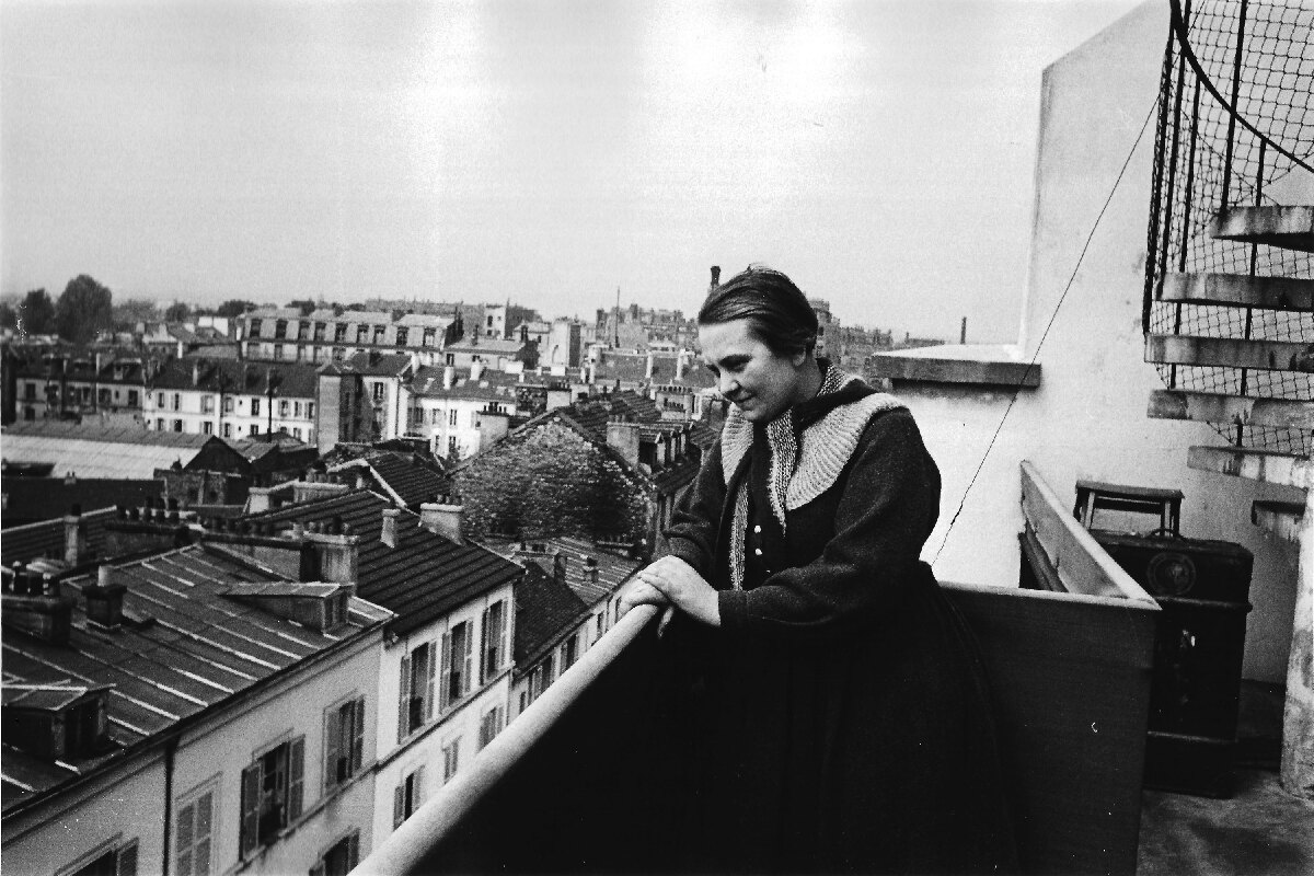Adrienne Monnier photographed by Gisele Freund. As seen in Paris Was a Woman. A film by Greta Schiller. A Zeitgeist Films release.