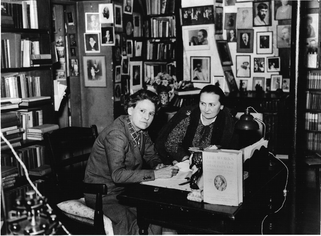 Sylvia Beach and Adrienne Monnier photographed by Gisele Freund. As seen in Paris Was a Woman. A film by Greta Schiller. A Zeitgeist Films release.